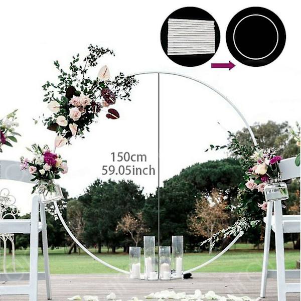 60/80/100/150 cm Ilmapallorengas Pyöreä Iso Ilmapallokaari Ympyrärengasteline Ilmapalloviidakko Taustakehys Pylväs Häät 150CM