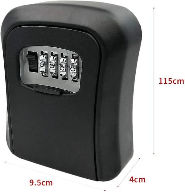 Password Key Lock Box Wall Mounted Zinc Alloy Key Box Weatherproof 4 Digit Combination