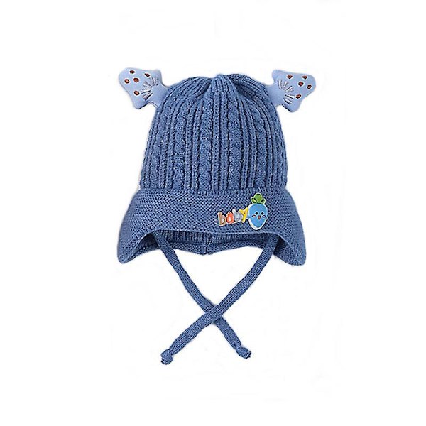 Kids Baby Hat Soft Warm Cable Knit Beanie Toddler Girl Fall Winter Hats Blue Blue
