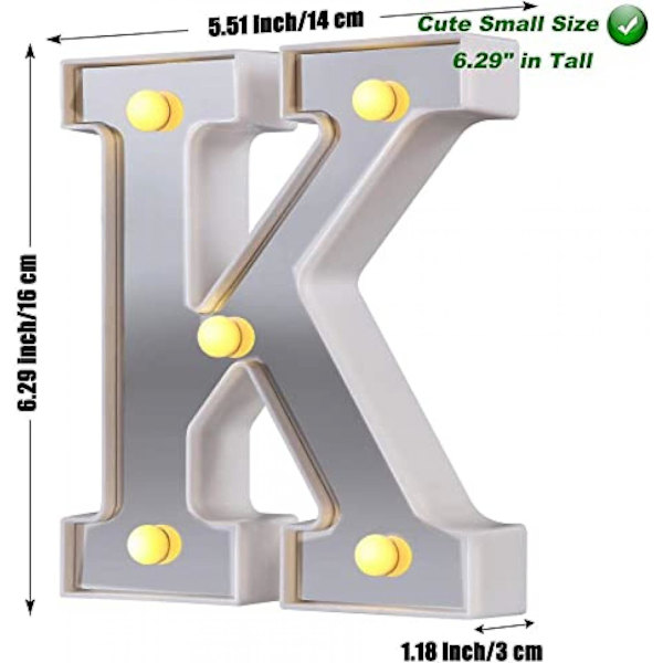LED Marquee Bogstav Lys 26 Alfabet Lysende Bogstaver Skilt Perfekt Til Natlys Bryllup Fødselsdagsfest Julelampe Hjemmebar Dekoration B09 K