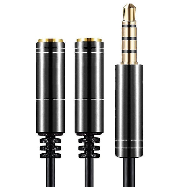Audio Splitter Kabel 3.5mm Hann Til 2 Port Hunn Forlengelse Aux Ledning Adapter Blue Dual Earphone Port
