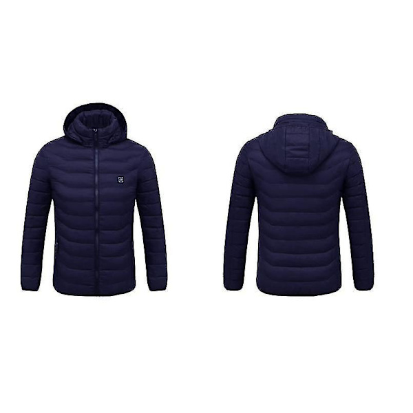 Varmejakke, Vinter Udendørs Varm Elektrisk Varmejakke, 8 Varmezoner, Super Varm Jakke blue XL