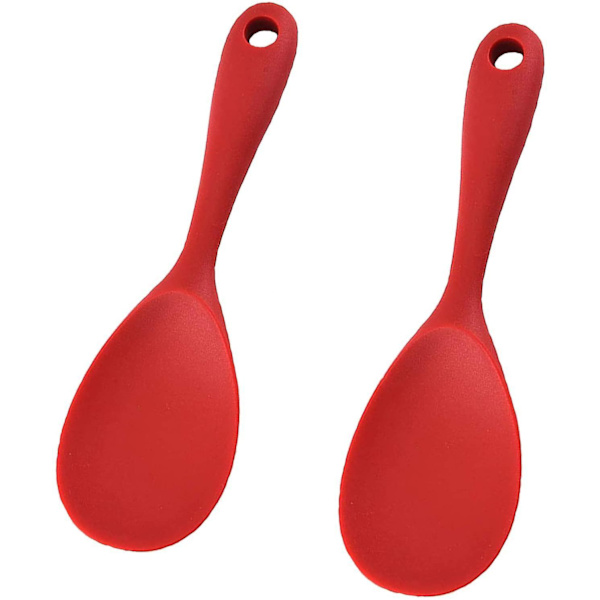 Silikone Risske Sæt med 2, Non-stick Varmebestandig Køkken Risske Red