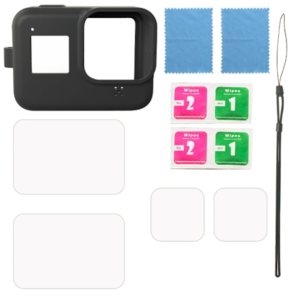 Silikon Full Deksel Beskyttelsessett for Actionkamera for Gopro Hero 8 Black Lemon Yellow