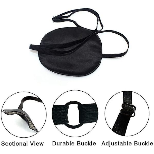 Silk Elastic Eye Patches, Pirate Eye Visor Adjustable Eye Patch, Child
