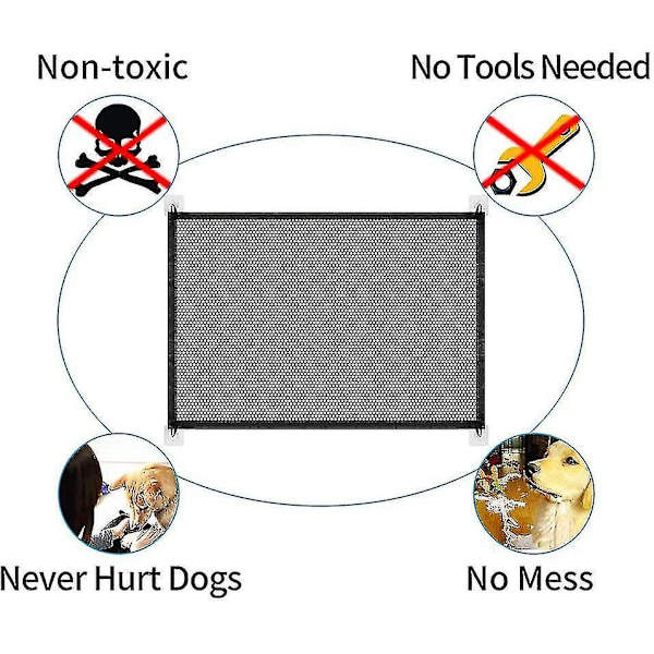 Dog Gate, Magic Gate For Dogs, Lockable Safety Gate