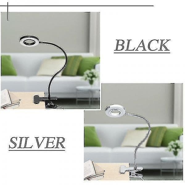 Nattlamper Ambient Belysning Dimbar LED Fleksibel USB Leselampe Svart