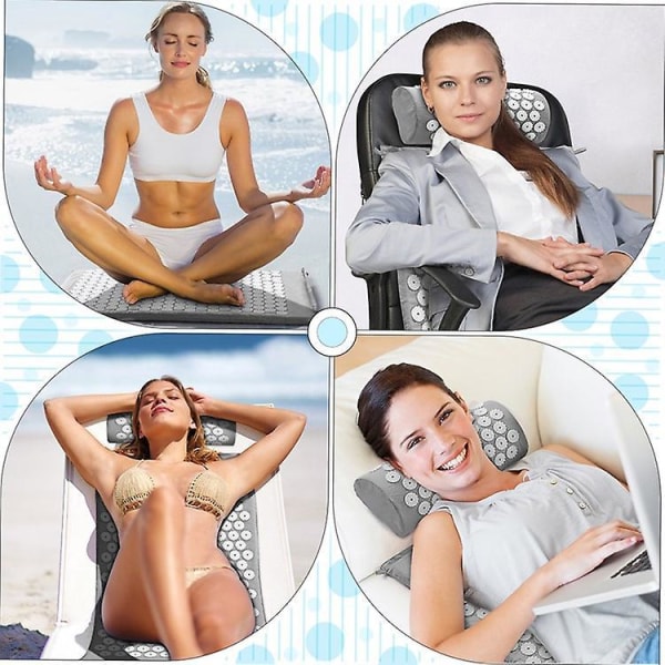 Monikäyttöinen rentoutus- ja hieronta Shiatsu -tyyny- ja tyynysetti (harmaa) grey