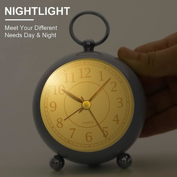 Silent Bedside Clocks Battery Operated Non Ticking Desk Clock Analogue Alarm Clock