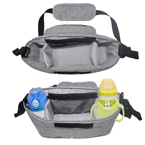 Baby Stroller Organizer Stroller Accessories Bag Large Space For All Strollers Grey