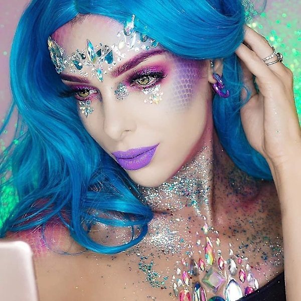 6 kpl Valovoimaisia Kasvojalokiviä Tatuointitarroja Halloweeniin, cosplay-juhliin set5