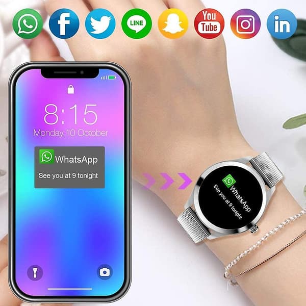 Smart Watch For Women,elegant High-end Ip68 Waterproof Silver