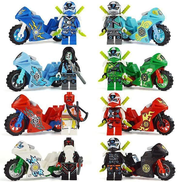 Ninja Motorcycle 8 Minifigure Children's Toy Building Blocks