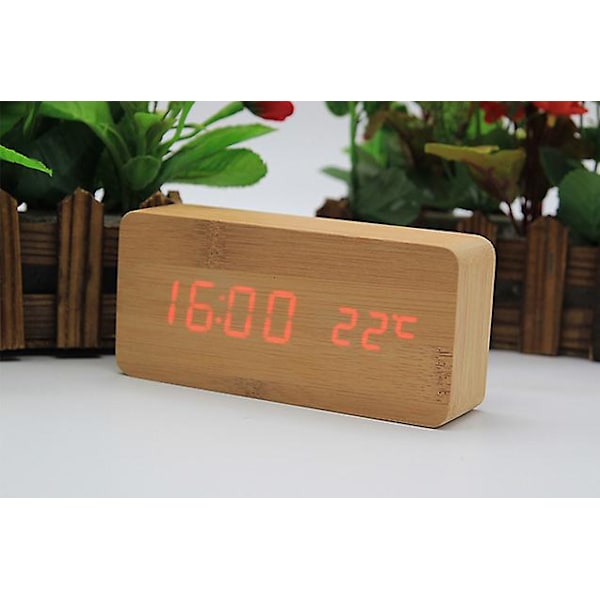 2022 New Simple Square Alarm Clock (display Time, Date And Temperature) In Various Colors