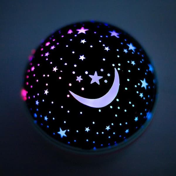 Children's Night Light, Projector Lamp 360 Romantic Rotation,(4 Led 8 Lighting Modes 2 Charging Modes) Blue