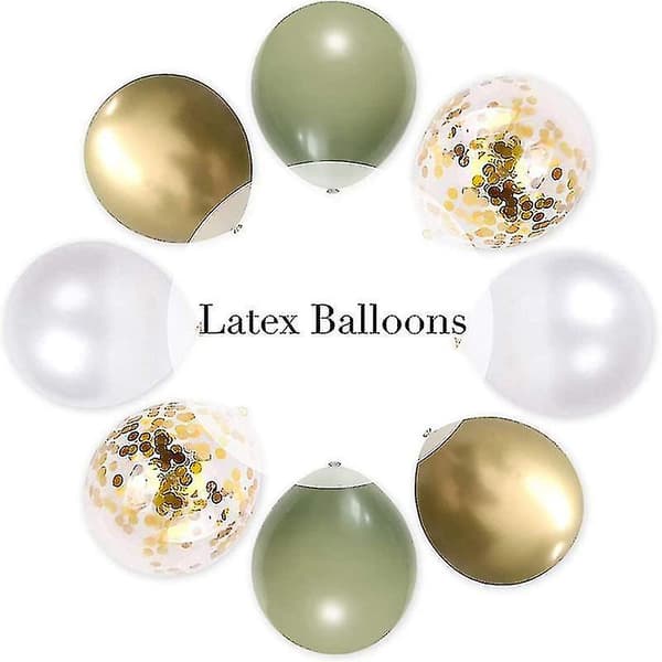 1set Balloons Eucalyptus Pearl Olive Green Birthday Party Decorations