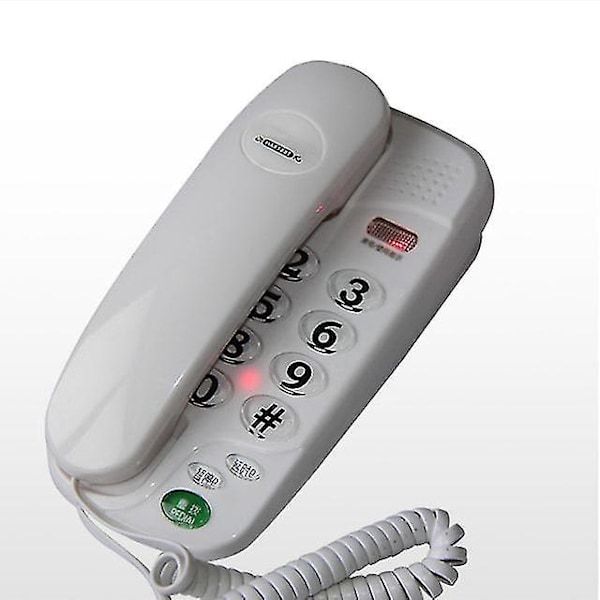 Big Buttons Small Phone Corded Fixed Telephone With Pause And Redial White