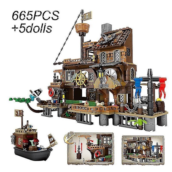 The Adventure Pirate Ship Building Blocks Toys Children's Constructor Expert Ideas Diy Bricks Compat Children Kids Giftsno Original Box2