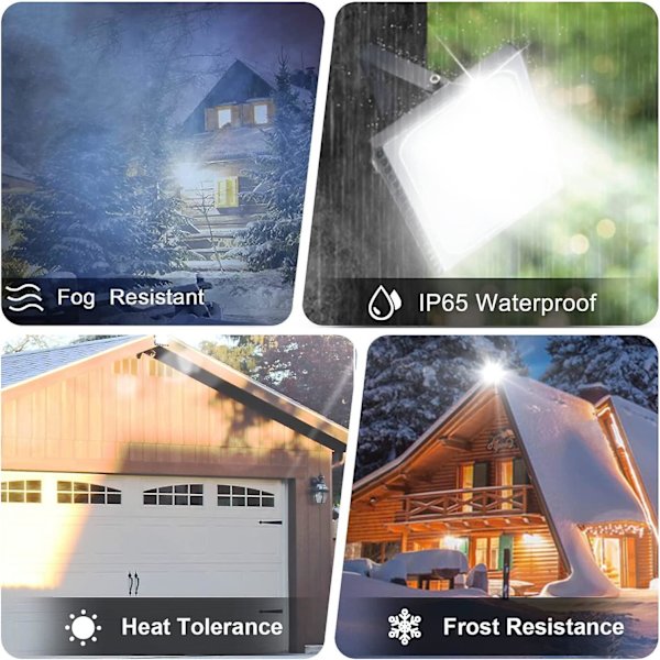 10w LED Flood Light, 1000lm LED Flood Light ultratynd Cool White 6000k, IP67 Udendørs LED Flood Light, Udendørs Spot Floodlight til Have Stadion Garage