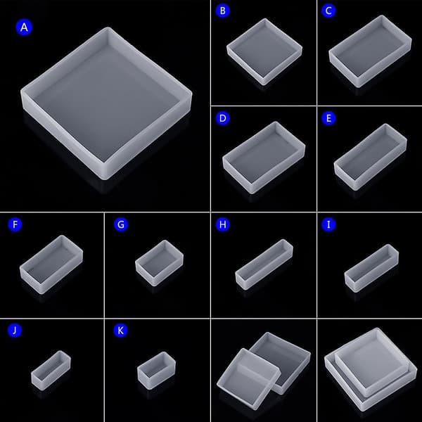 Silicone Mold Diy Square Rectangle Exopy Resin Mirror Crafts Jewelry Decoration E