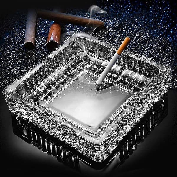 Ashtray, Large Glass Ashtray, Suitable Compatible With Cigarettes And Cigars