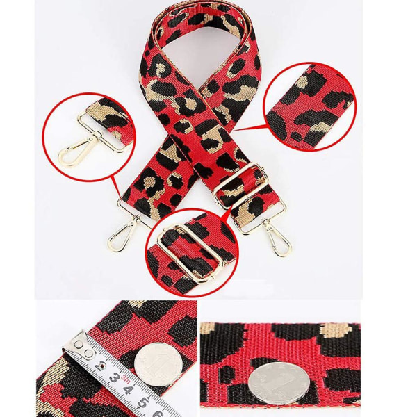 Leopard Print Adjustable Handbag Shoulder Strap Replacement With Metal Swivel Hooks Bag Accessories Gray