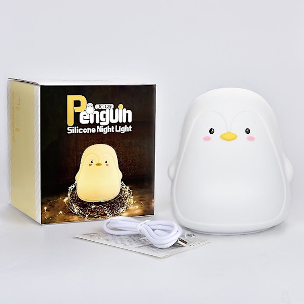 Colorful Decompression Pat Light Atmosphere Light Penguin Silicone Light For Birthday Gifts For Friends And Family, White