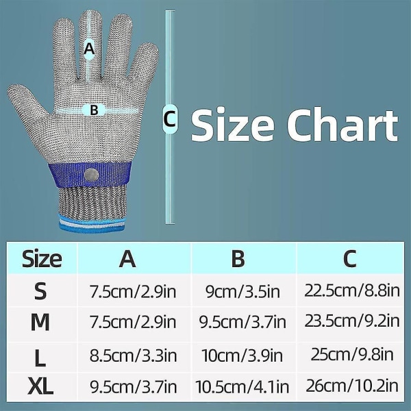 Cut Resistant Glove Level 5 Cutting Stainless Steel Protective Wire Mesh Mittens S