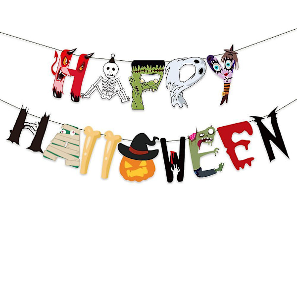 Halloween 24 kpl Ilmapallo Kakku Koristekortti Viirinauha Banneri Set Halloween Kurpitsa Zombie Pääkallo Juhlakoriste