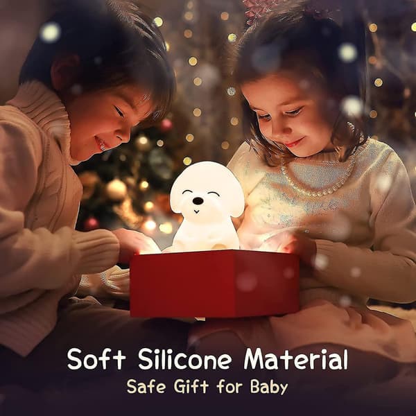 Cute Dog with remote Night Light For Kidssilicone Night LampsUsb Rechargeable