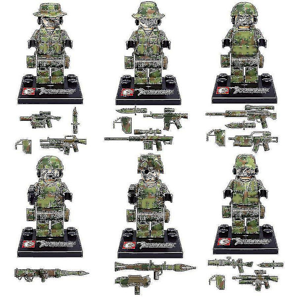 Falcon Commando Minifigure Assembling Doll Toy Military Building Blocks 6pcs