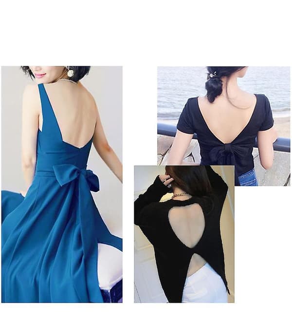 Women's Low Back Bras Without Steel Ring Backless Bra Deep V Neck Sexy Backless Bralette Black 75A