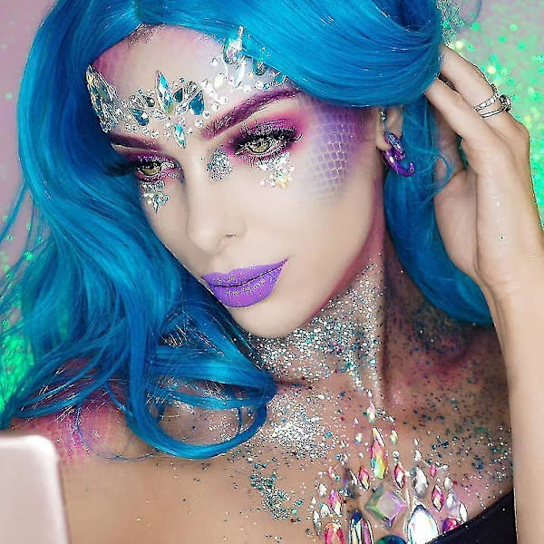 6 kpl Valovoimaisia Kasvojalokiviä Tatuointitarroja Halloweeniin, cosplay-juhliin