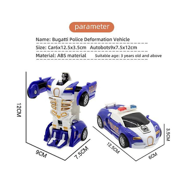 One-key Deformation Car Toys For Children Automatic Transform Robot A3