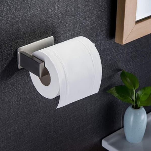 Toalettpapirholder Rustfritt Stål, Halvåpen Baderomsholder Silver