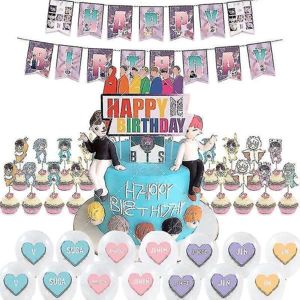 Balloner Bts Tema Festartikler Dekor Banner Kagepynt