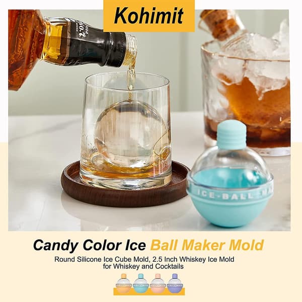 Light Bulbs Ice Mold Ice Ball Maker Diy Drink Whiskey Ice Mold Silicone yellow