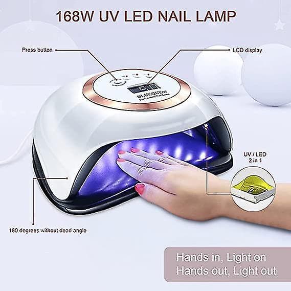 168w Uv Led Gel Nail Lamp Gel Polish Dryer Lamp 4 Timer Setting Auto Sensor--(niubi)