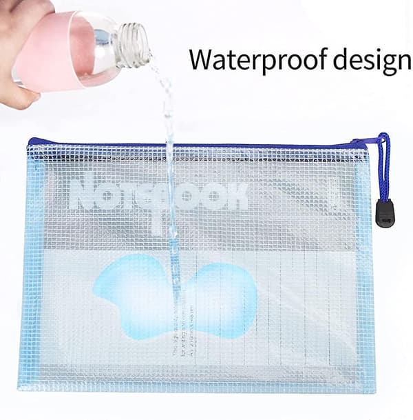 Document Bag A5, 10 Pieces File Zippered Bags, Mesh Plastic Zippered Pocket