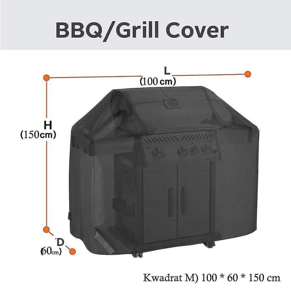 5 Størrelser Vandtæt Grillovertræk til Grill 100*60*150cm