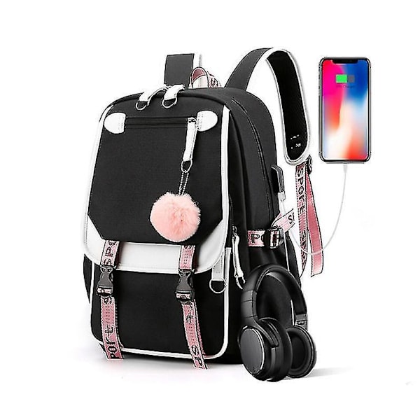 New Backpack Middle School Students Bookbag Outdoor Daypack pink