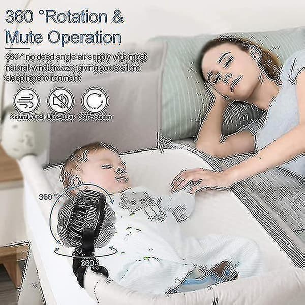3 Speeds Stroller Rechargeable Portable Handheld Fan With Flexible Tripod Cool High Quality