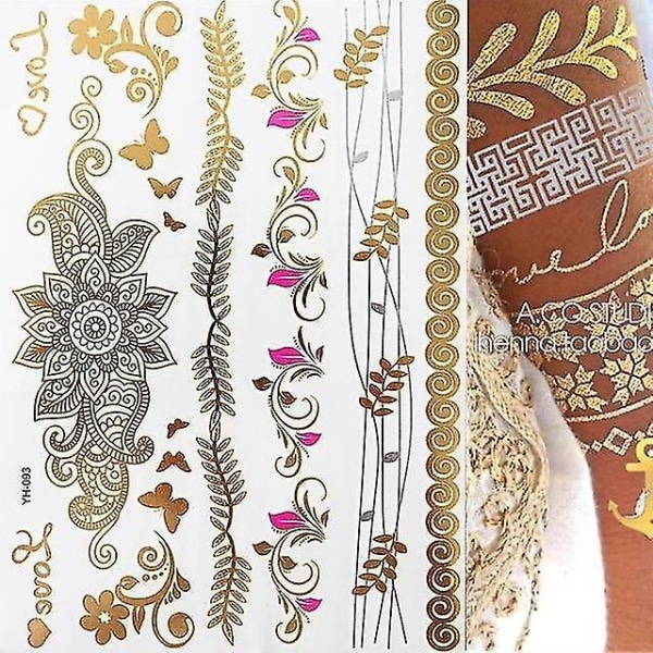 Flash Metallic Waterproof Tattoo Gold ,silver - Women Fashion Design Temporary YH093