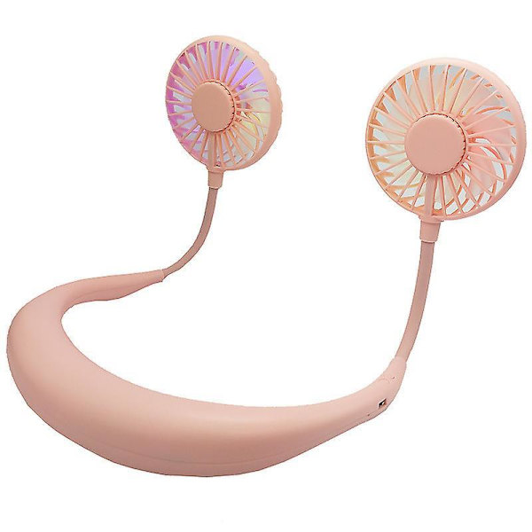 Generation Kannettava tuuletin, jäähdytystuuletin, handsfree-kaulatuuletin, riippuva latausmittari pink