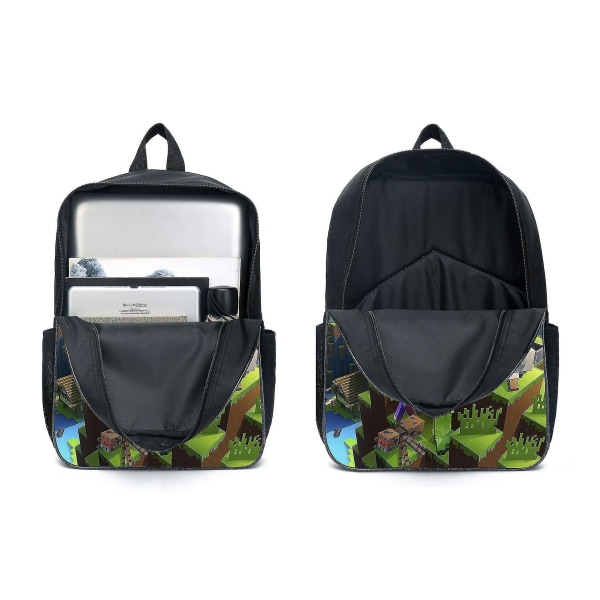3pcs Minecraft School Bag Backpack For Boys Kids, Backpacks With Messenger Bag And Pencil Case 3 piece set