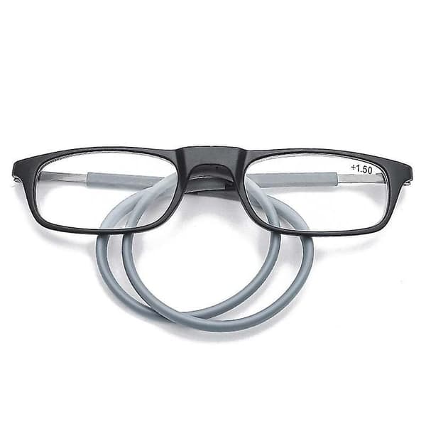 Reading Glasses High-grade Tr Magnetic Absorption Hanging Neck Funky Readers Glasses Grey 1.00 Magnification