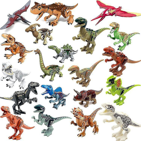 Dinosaur Building Blocks Tyrannosaurus Rex Pterosaur Stegosaurus Brachiosaurus Velociraptor Bullosaurus Children's Puzzle Toys 20pcs