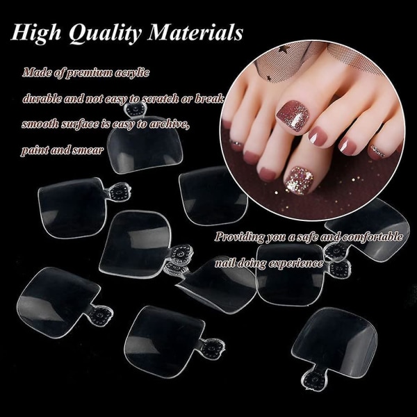 Acrylic False Toenails Full Cover, With Box, For Nail (100 Pcs Clear)