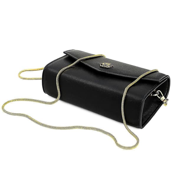 Ladies Cowhide Messenger Bag Black