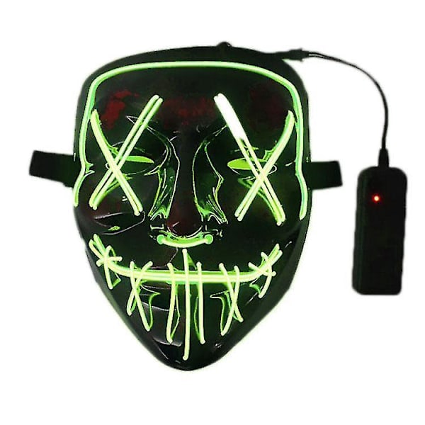 Halloween Clubbing Valo Led Naamio Puku Rave Party Purge 3 Tilaa Green